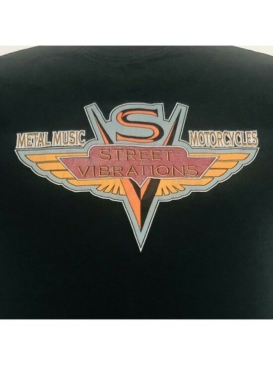 Fruit of the Loom Other - Street Vibrations Motorcycles Metal Music Black Biker Reno T Shirt Mens Size XL
